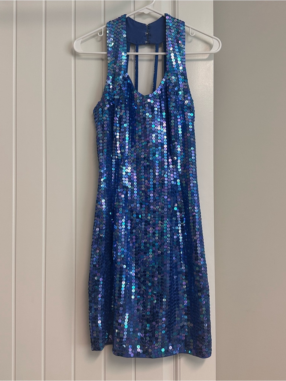 Vintage Robert Anthony Blue Sequin Party Dress